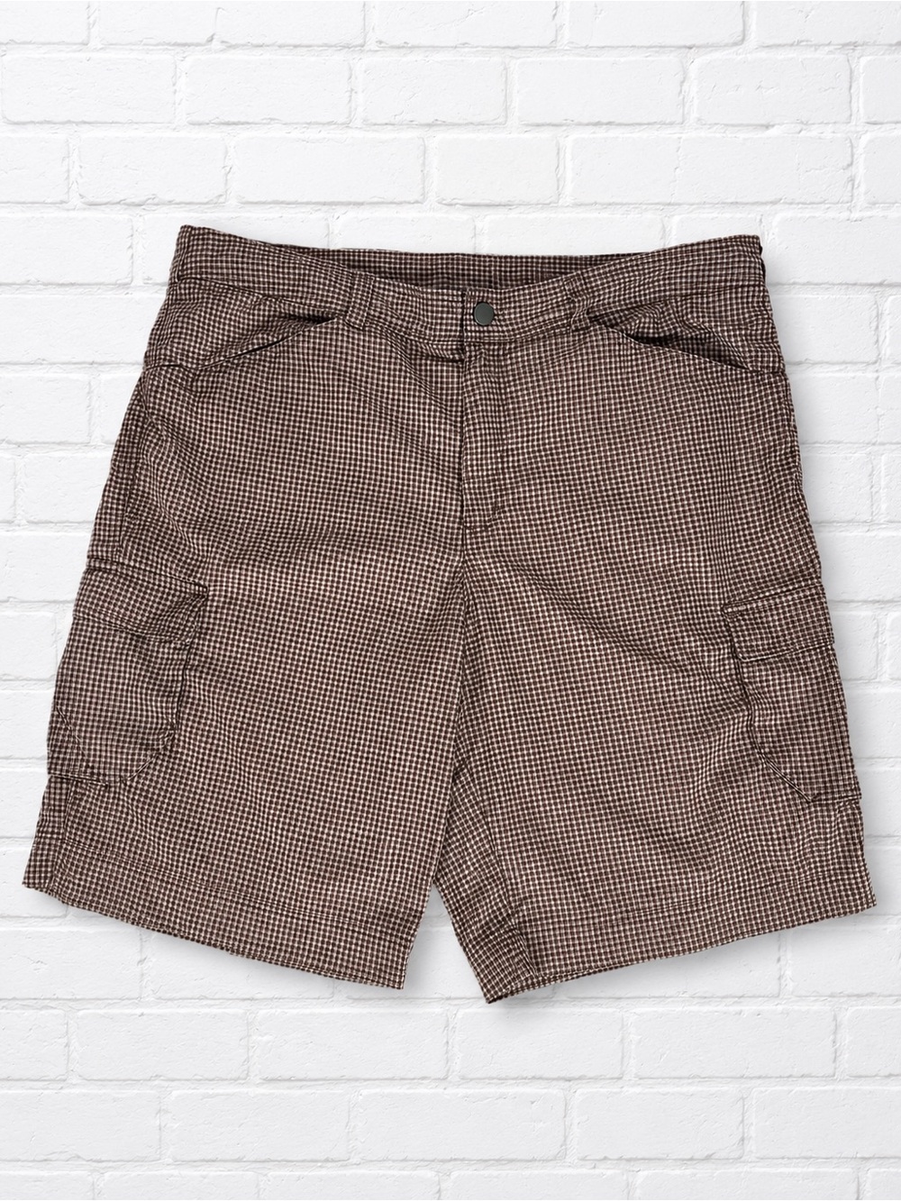 Columbia Omni-Wick Cargo Fishing Shorts Mens 40 Brown Check Outdoor